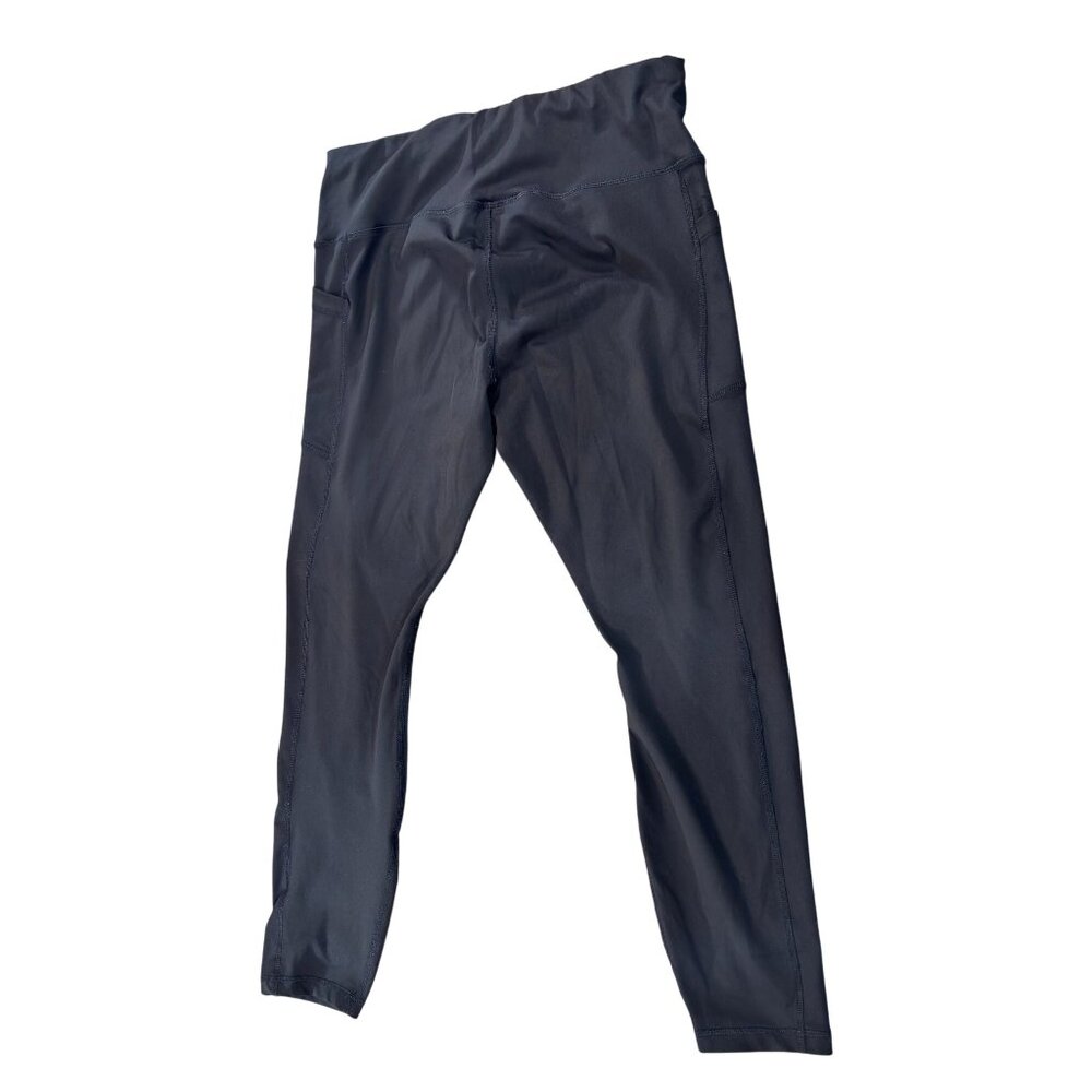 Avia Womens Black Leggings L/G (12-14) Recycled Polyester & Spandex